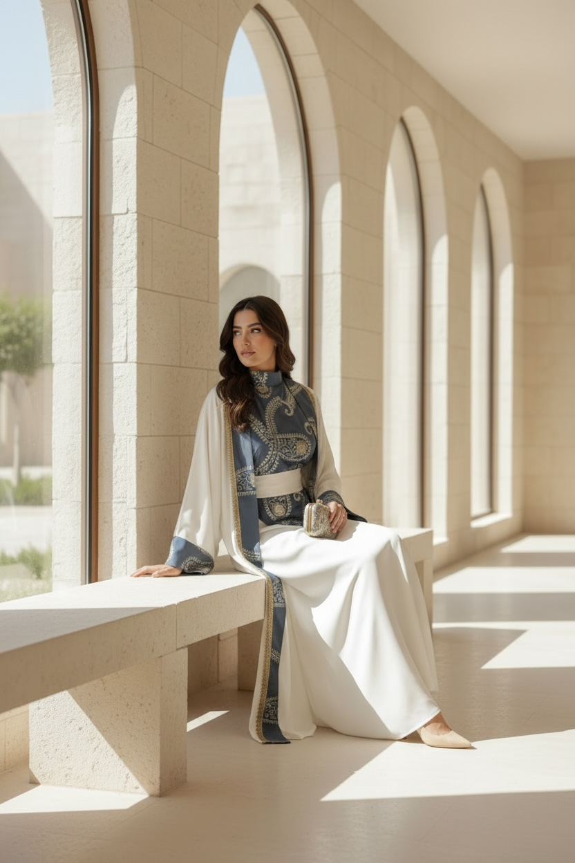 Royal Embroidered Marina Abaya Set