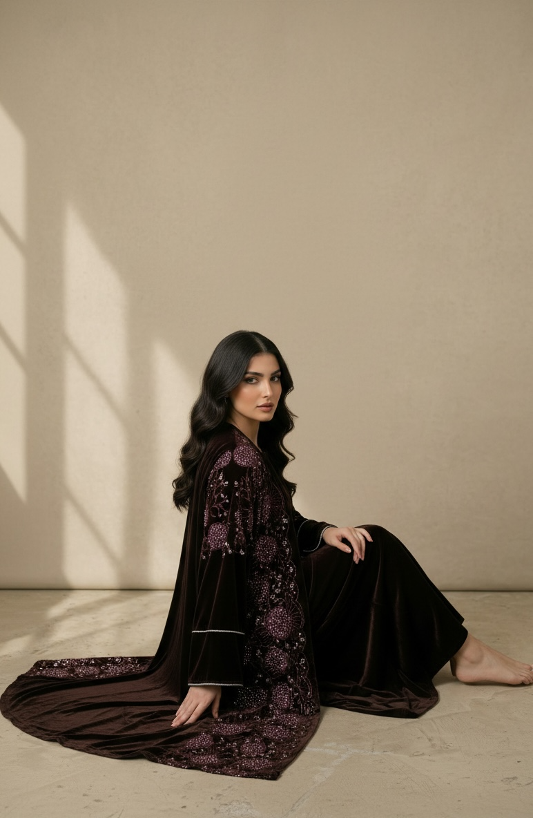 Zyvra – Velvet Abaya Set