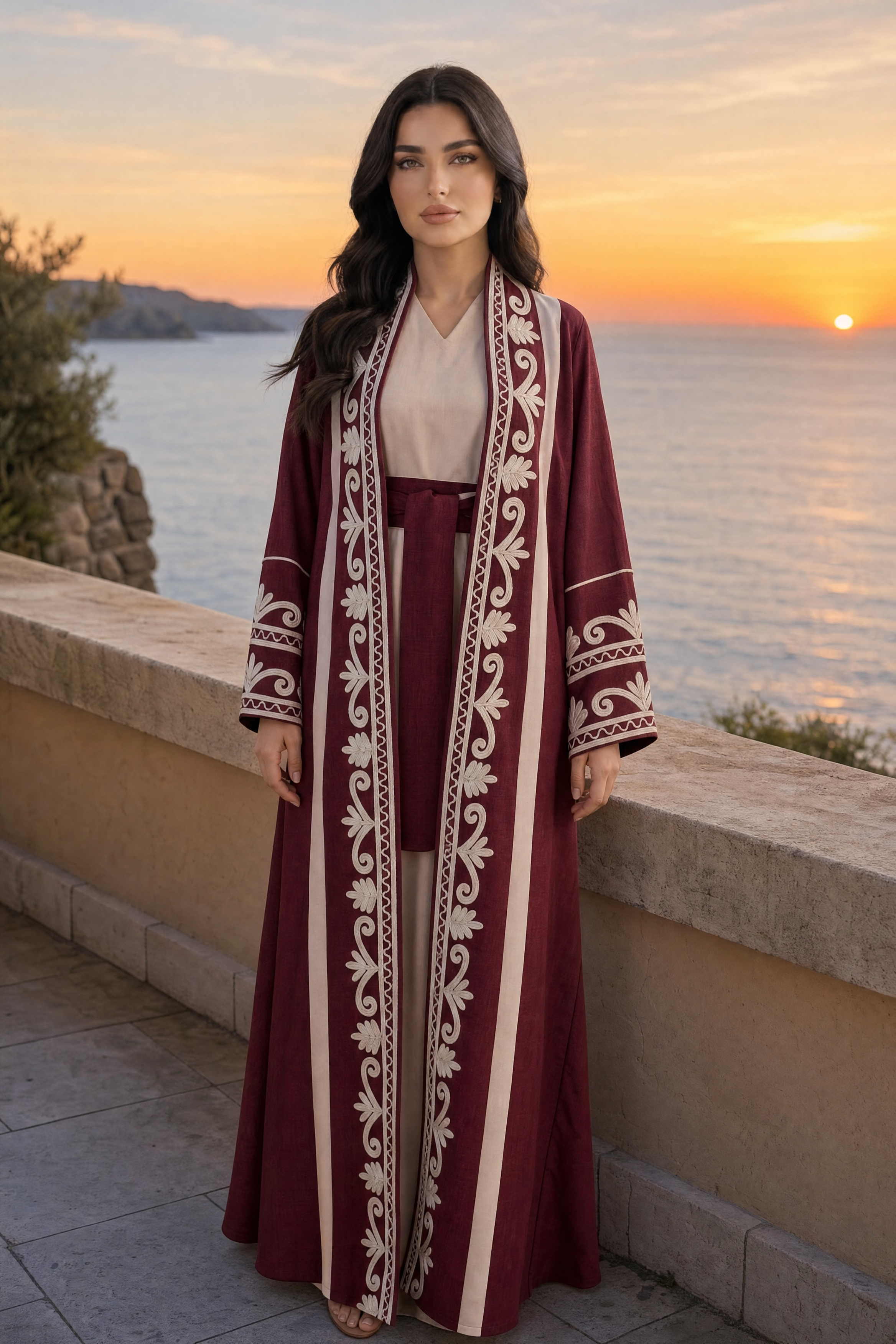 Sultanah Embroidered Abaya Set