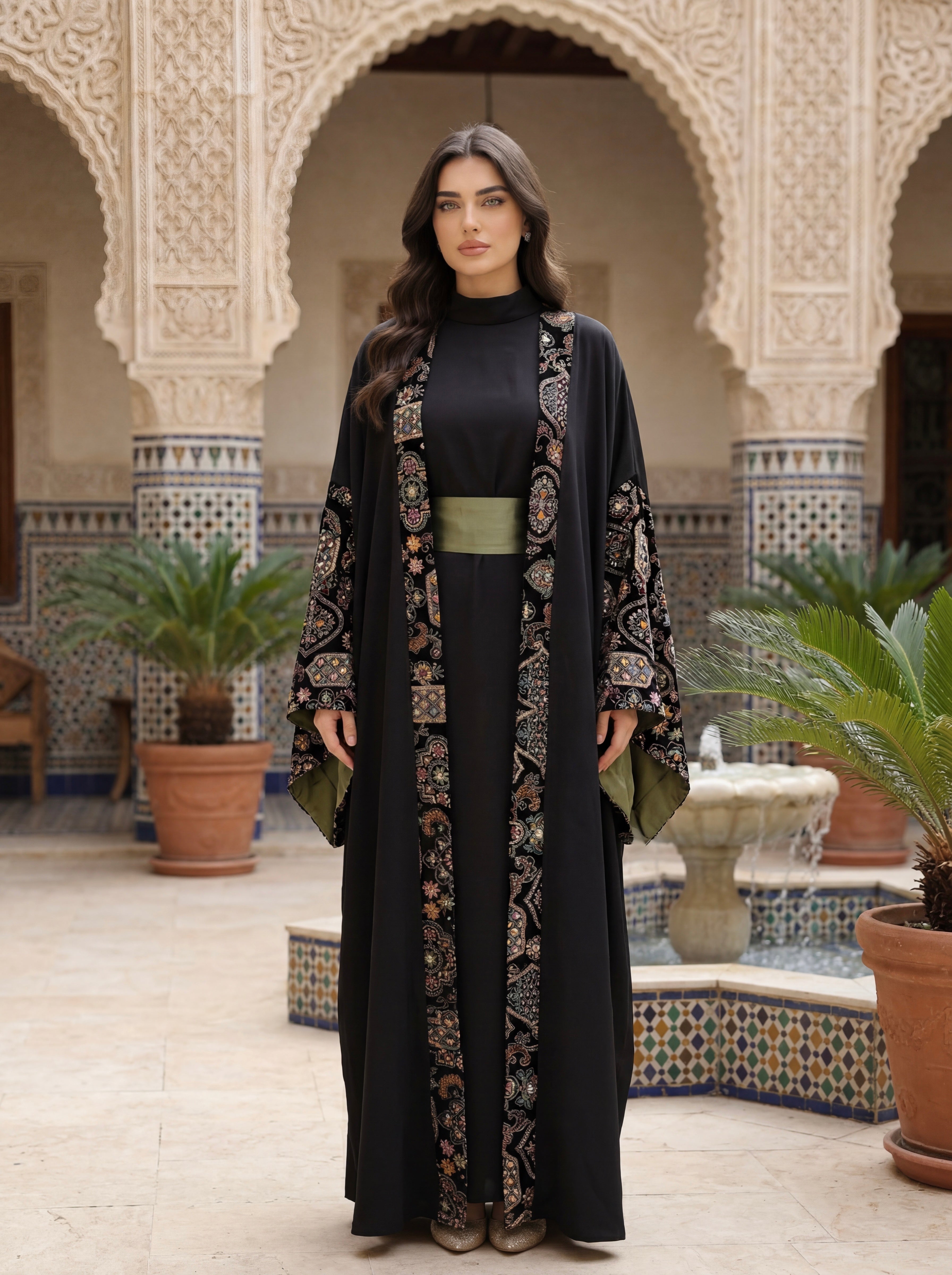 Taraf abaya - Green