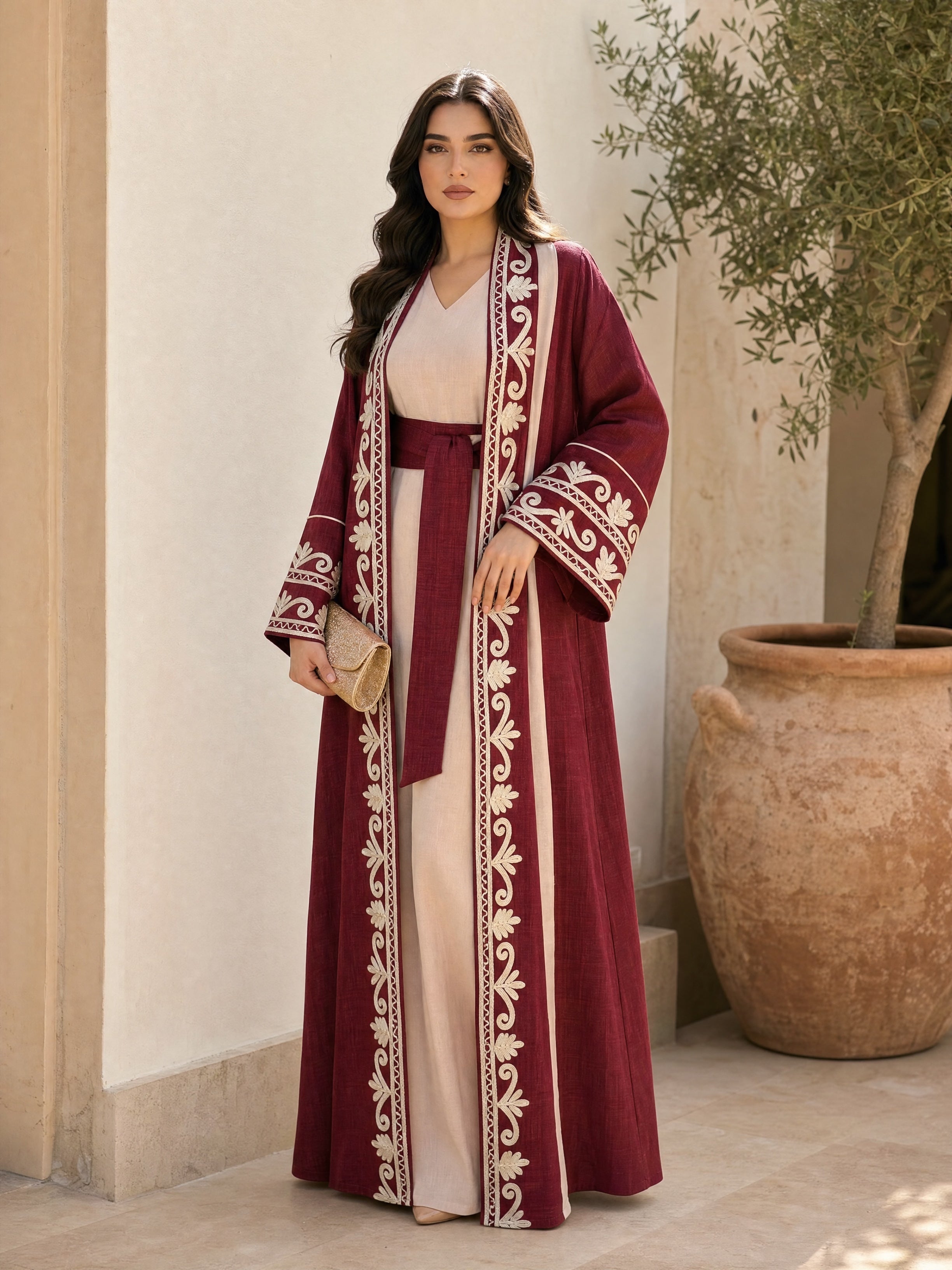 Aurum Abaya - Burgundy