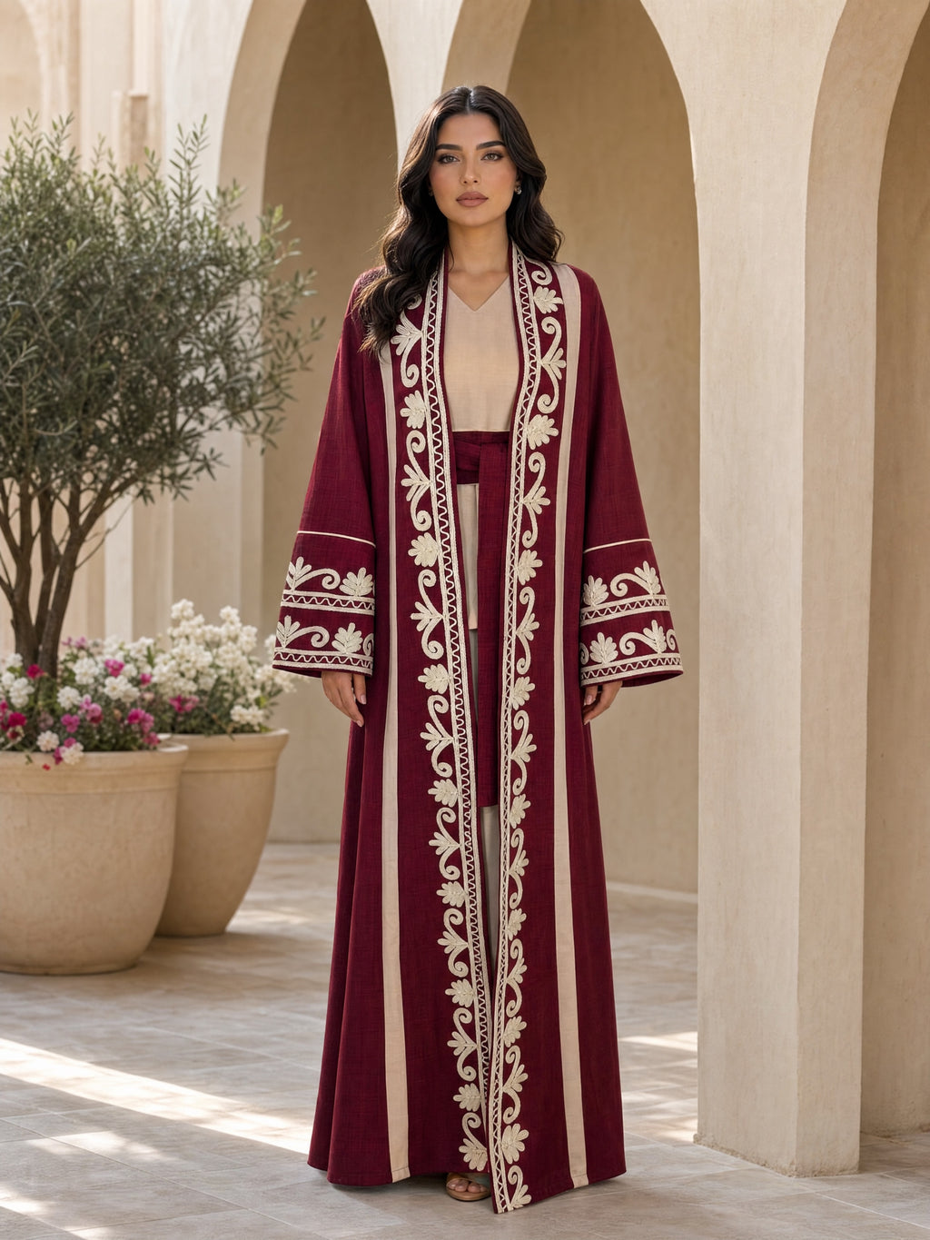 Aurum Abaya - Burgundy