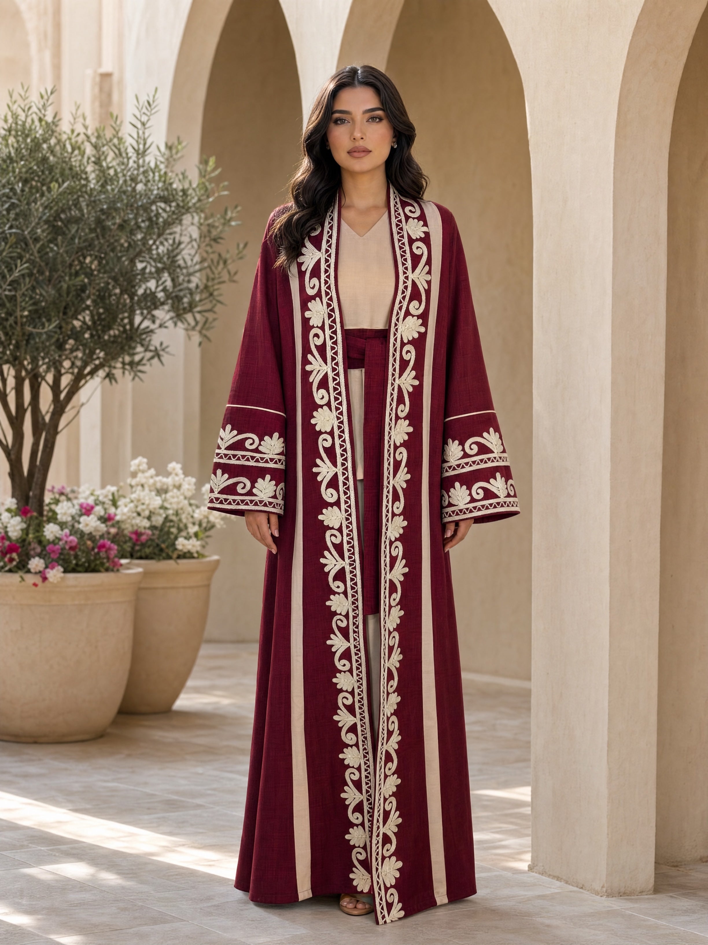 Aurum Abaya - Burgundy