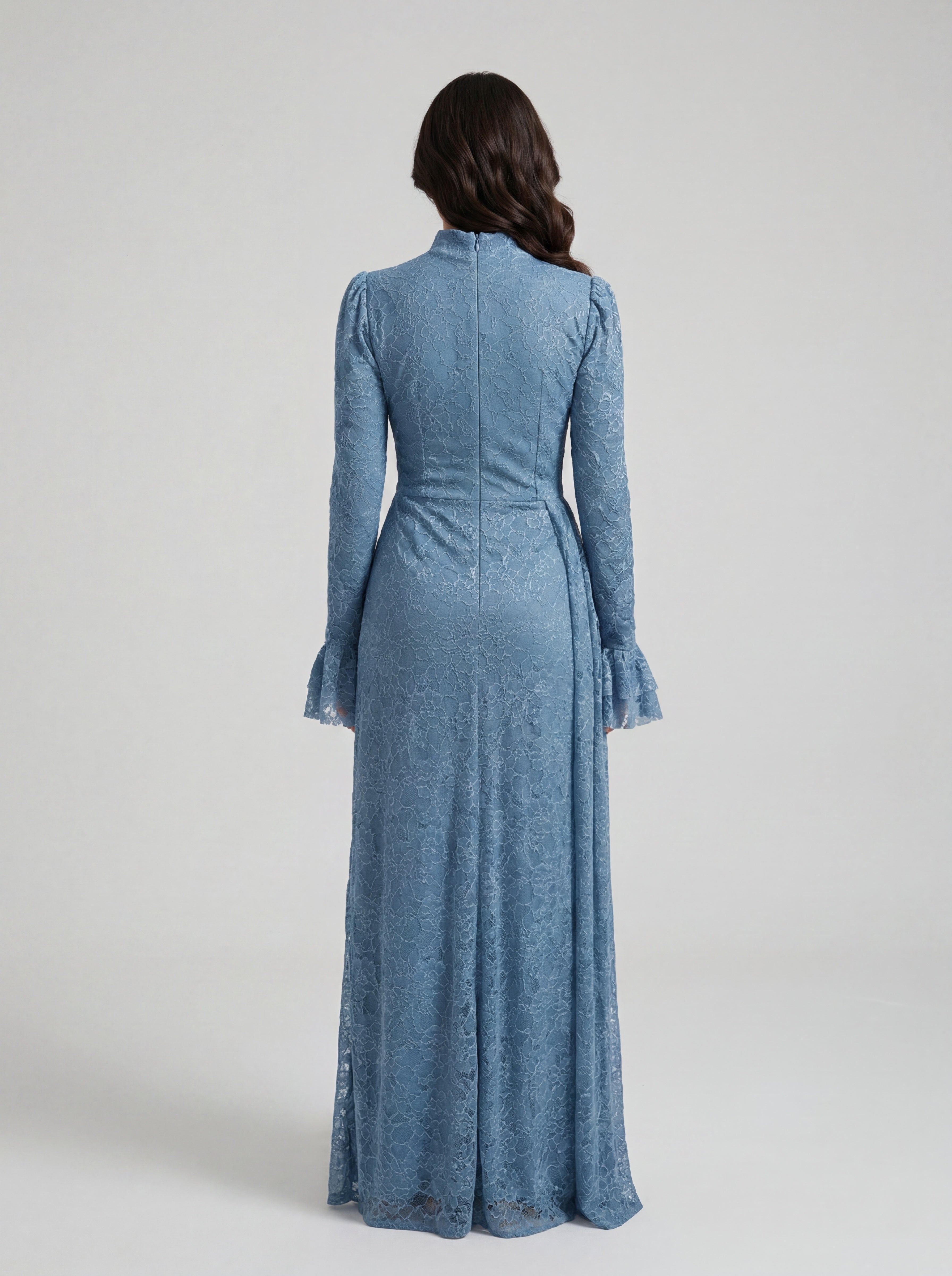 Dusty Blue Lace Dress
