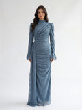 Dusty Blue Lace Dress