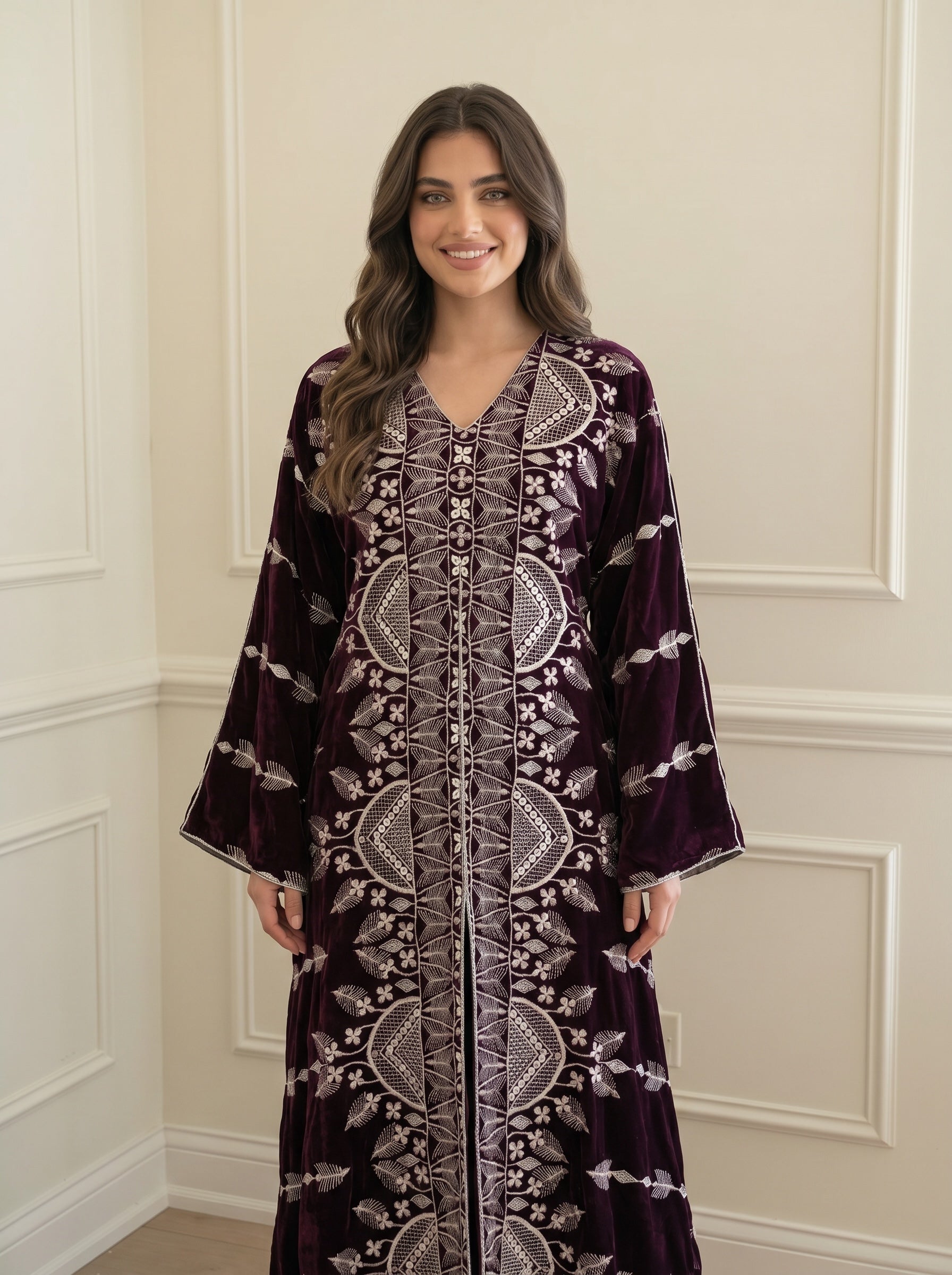 Plum Blossom Velvet Dress
