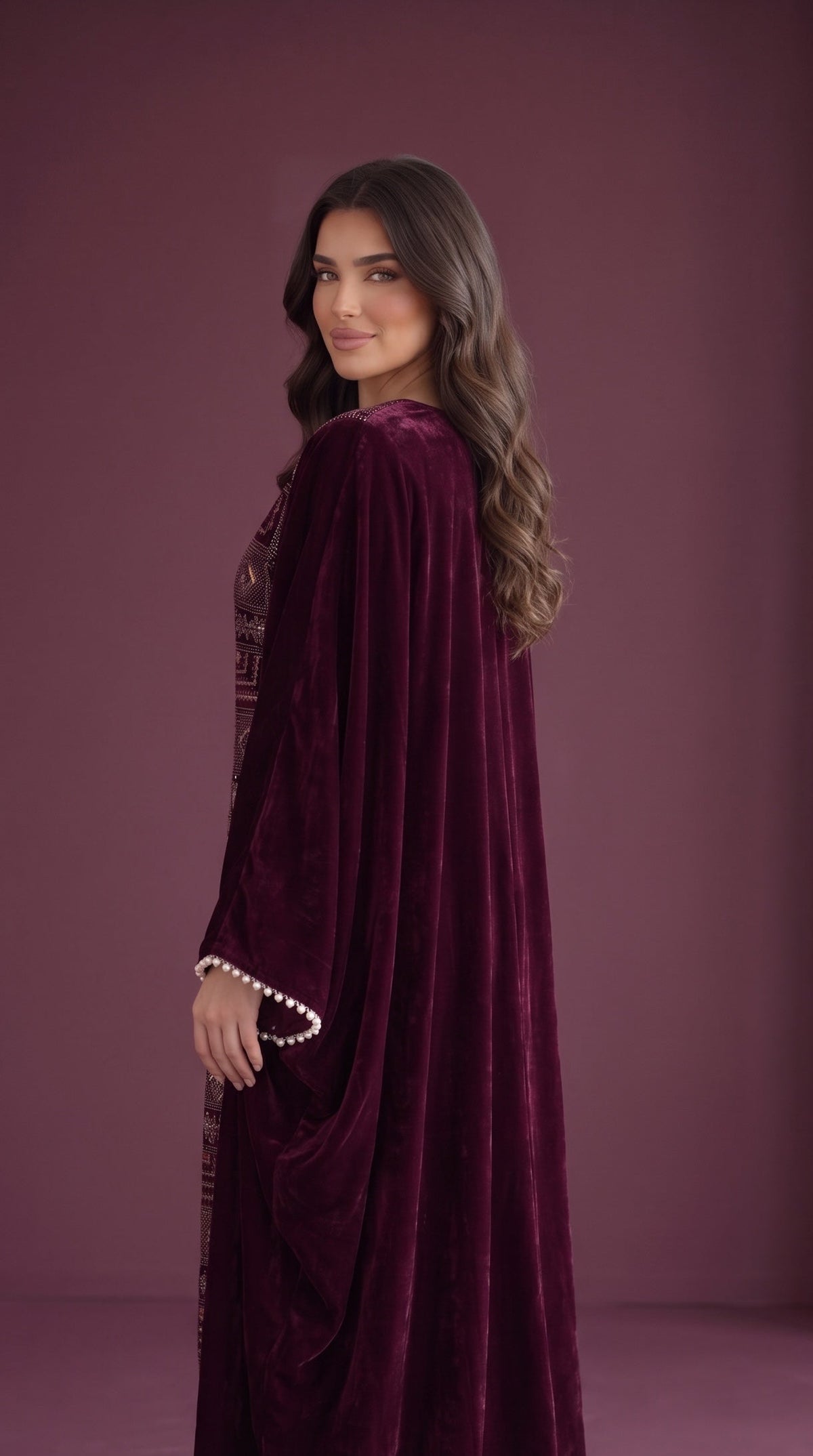 Hala Velvet Burgundy